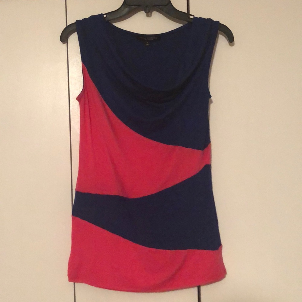 Blue and pink sleeveless top